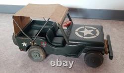 Ancien Jouet Jeep Willis WW2 en bois