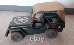 Ancien Jouet Jeep Willis WW2 en bois