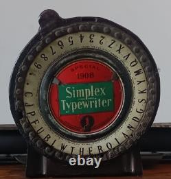 Ancien Jouet Machine à Écrire SIMPLEX TYPEWRITER Spécial 1908 (U. S. A)
