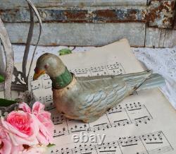 Ancien Jouet Pigeon En Tole Mecanique Ramier Vebe