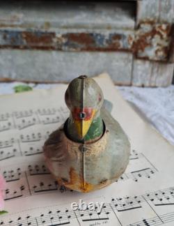 Ancien Jouet Pigeon En Tole Mecanique Ramier Vebe