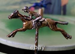 Ancien Jouet de Course de Chevaux à ressort JEP