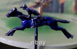 Ancien Jouet de Course de Chevaux à ressort JEP