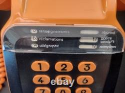 Ancien Téléphone Orange CASIMIR Vintage à clavier numérique années 70