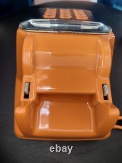 Ancien Téléphone Orange CASIMIR Vintage à clavier numérique années 70