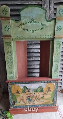 Ancien Theatre De Guignol En Bois Jouet Jeux Enfant Poupee