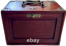 Ancien coffret début 20ème- jeu de MAH-JONG impérial Tuiles os bambou
