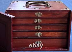 Ancien coffret début 20ème- jeu de MAH-JONG impérial Tuiles os bambou