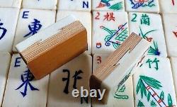 Ancien coffret début 20ème- jeu de MAH-JONG impérial Tuiles os bambou