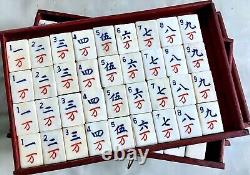 Ancien coffret début 20ème- jeu de MAH-JONG impérial Tuiles os bambou
