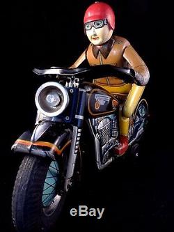 Ancien et RARE jouet MOTO ATOM HARLEY Davidson tôle MASUDAYA toys JAPAN 1960
