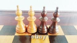 Ancien jeu d'échecs, bois vernis, Allemagne/Russie , 1960's