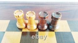 Ancien jeu d'échecs, bois vernis, Allemagne/Russie , 1960's