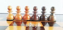 Ancien jeu d'échecs, bois vernis, Allemagne/Russie , 1960's
