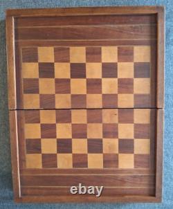 Ancien jeu de Backgammon Tric-Trac Jacquet dames en marqueterie années 20