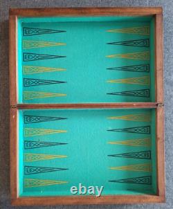 Ancien jeu de Backgammon Tric-Trac Jacquet dames en marqueterie années 20