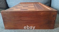 Ancien jeu de Backgammon Tric-Trac Jacquet dames en marqueterie années 20