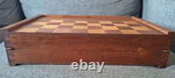Ancien jeu de Backgammon Tric-Trac Jacquet dames en marqueterie années 20