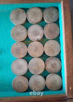 Ancien jeu de Backgammon Tric-Trac Jacquet dames en marqueterie années 20