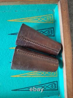 Ancien jeu de Backgammon Tric-Trac Jacquet dames en marqueterie années 20