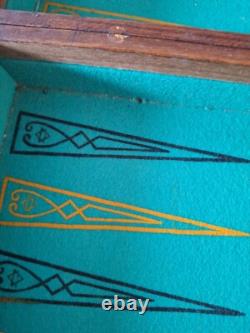 Ancien jeu de Backgammon Tric-Trac Jacquet dames en marqueterie années 20