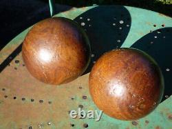 Ancien jeu de boules bretonnes des côtes d'Armor en bois de gaïac