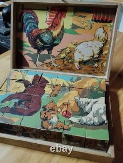 Ancien jeu de cubes (24 cubes) fin 19e début 20e S