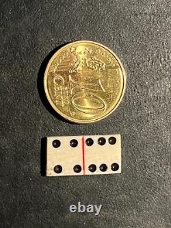 Ancien jeu de dominos miniature (os) complet avec boite d'origine en bois XIXèm