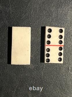 Ancien jeu de dominos miniature (os) complet avec boite d'origine en bois XIXèm