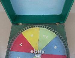 Ancien jeu estaminet MJ & Cie RARE loterie roulette BOIS MARCHE old wooden game
