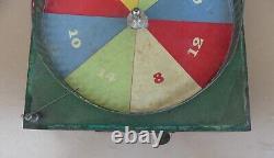 Ancien jeu estaminet MJ & Cie RARE loterie roulette BOIS MARCHE old wooden game