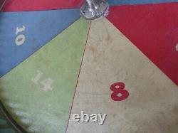 Ancien jeu estaminet MJ & Cie RARE loterie roulette BOIS MARCHE old wooden game