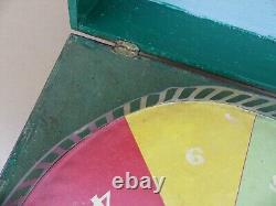 Ancien jeu estaminet MJ & Cie RARE loterie roulette BOIS MARCHE old wooden game