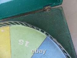 Ancien jeu estaminet MJ & Cie RARE loterie roulette BOIS MARCHE old wooden game