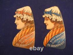 Ancien jeu illusion optique fil géographique silhouette pochette d'origine 1920