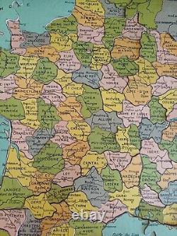 Ancien jeu patience NOUVELLE CARTE FRANCE PAR DEPARTEMENT puzzle fin 19e Complet