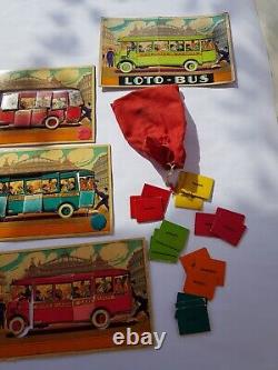 Ancien jeux de société LOTO-BUS devant l'opéra Garnier avec notice