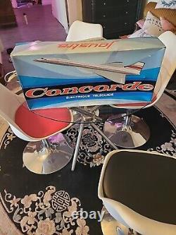 Ancien jouet concorde / Air France / tôle Joustra télécommandé avec boîte