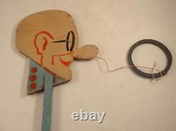 Ancien jouet jeu d'anneau bois PYF-ARY Pr Nimbus savant BD DAIX Mundi année 40