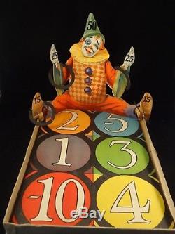 Ancien jouet jeu de tir adresse anneaux Fonzo The Clown Ring Game USA 1930 boîte