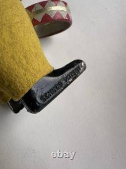 Ancien jouet mécanique automate tôle singe musicien tambour Shuco Germany 1930