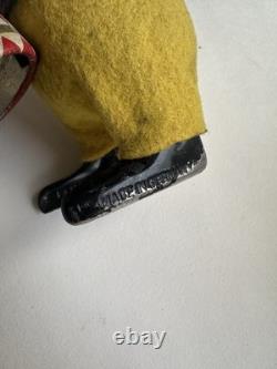 Ancien jouet mécanique automate tôle singe musicien tambour Shuco Germany 1930