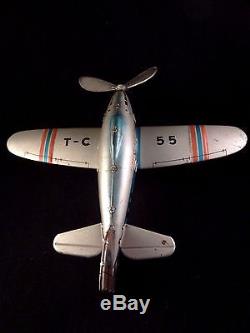 Ancien jouet mécanique tôle avion de ligne TIPPCO AIRLINES 55 No JOUSTRA JEP CR