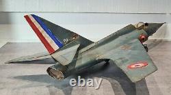 Ancien jouet tôle grand avion Mirage F1 Old tin toy large plane Mirage F1