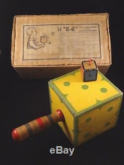 Ancien rare jouet Bilboquet Le Dé Dé Jeu d'adresse patience en boîte 1920 MG