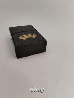 Ancienne Boite De Cartes Napoléon III 3 Noir Laqué Jeux Ancien Jeu Carte