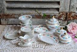 Ancienne Dinette Soupiere Et Assiettes Porcelaine Pour Enfant Poupee