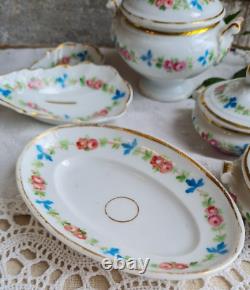 Ancienne Dinette Soupiere Et Assiettes Porcelaine Pour Enfant Poupee