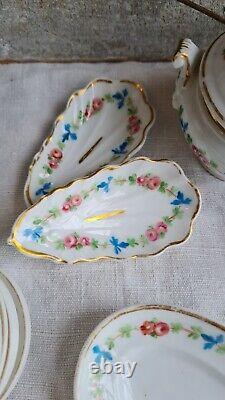 Ancienne Dinette Soupiere Et Assiettes Porcelaine Pour Enfant Poupee