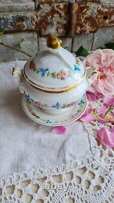 Ancienne Dinette Soupiere Et Assiettes Porcelaine Pour Enfant Poupee